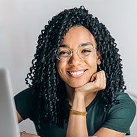 smiling woman with straight teeth, invisalign or braces orthodontic treatment